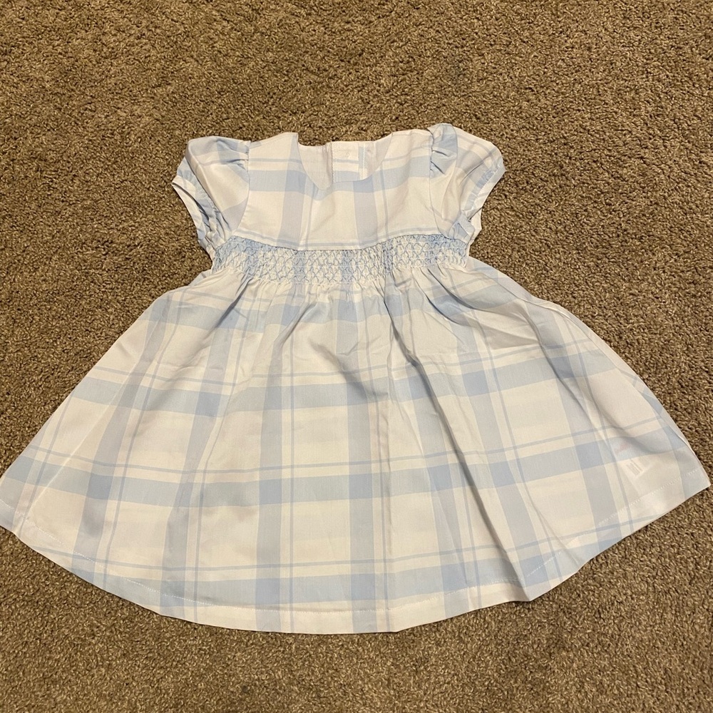 Ruffle Butts Light Blue and White Checkered Dress